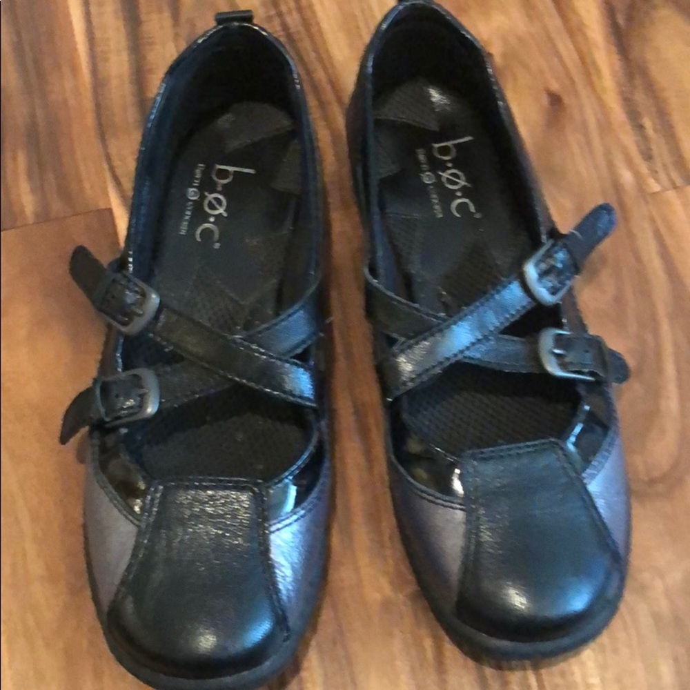 B.O.C. Born Black/Silver Leather Mary Jane’s